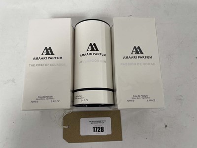 Lot 1728 - 3x Amaari Parfum 70ml eau de parfums to...