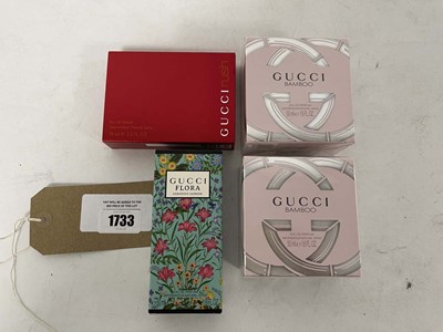 Lot 1733 - 4x Gucci perfumes to include rush 75ml, flora...