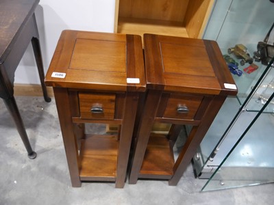 Lot 1506 - Pair of modern hard wood single drawer stands
