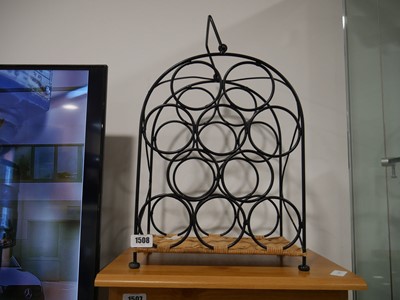 Lot 1508 - Wire framed bottle rack