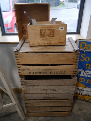 Lot 1510 - Stack of various wine crates with contents...