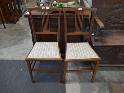 Lot 1525 - Pair of mahogany framed inlaid Edwardian...