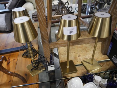 Lot 1541 - 4 gold finish Mikasa touch lamps