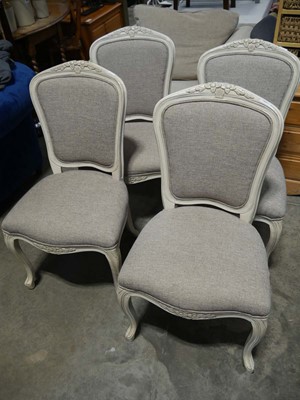 Lot 1551 - Set of 4 ivory coloured dining chairs with...