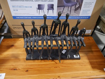 Lot 1558 - Ornament of 7 figures seated on bench