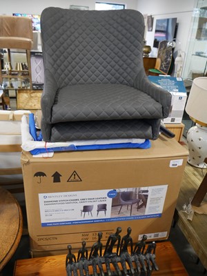 Lot 1559 - 2 boxed pairs of diamond stitch upholstered...