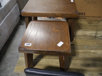 Lot 1563 - 2 dark oak footstools