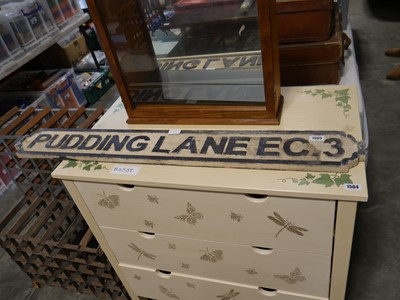 Lot 1565 - Wooden 'Pudding Lane' sign