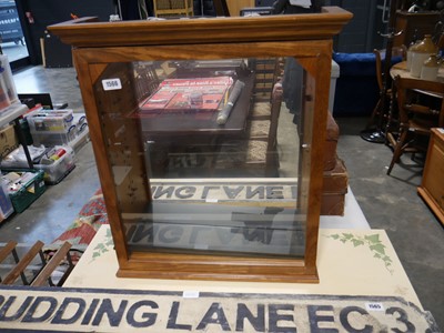 Lot 1566 - Single door glazed display cabinet with glass...