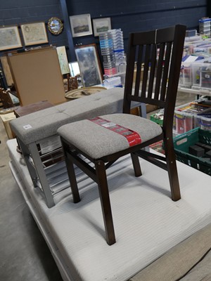 Lot 1569 - Grey upholstered Neatfreak shoe storage bench...