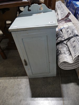 Lot 1578 - Blue painted single door pot cupboard