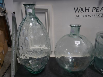 Lot 1583 - 3 large glass vases