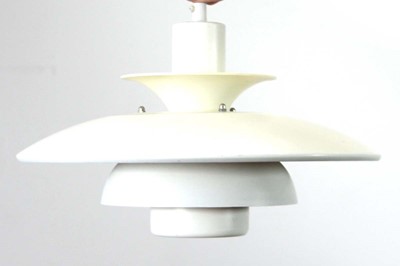Lot 142 - A Danish white enamelled ceiling light by Lyskaer