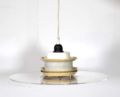 Lot 147 - A 1970/80's Danish ceiling light with a clear...
