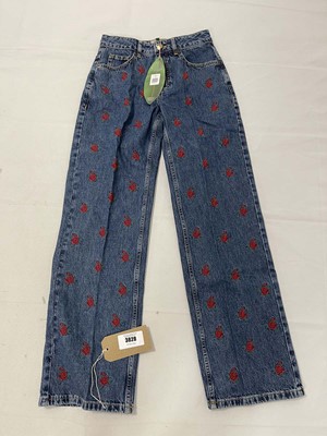 Lot Farm Rio flower embroidered denim jeans size...