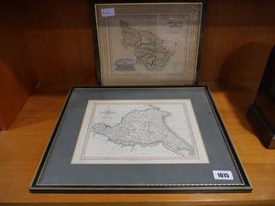 Lot 1015 - Framed and glazed map depicting West Riding of...