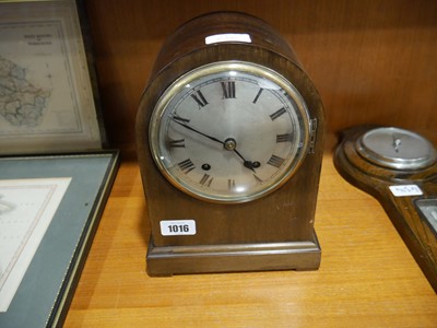 Lot 1016 - Dark oak cased mantle clock
