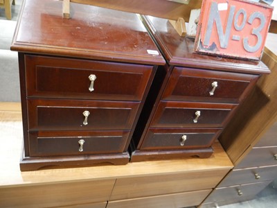 Lot 1023 - 2 wood finish 3 drawer night stands