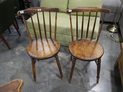 Lot 1032 - Pair of wooden penny chairs