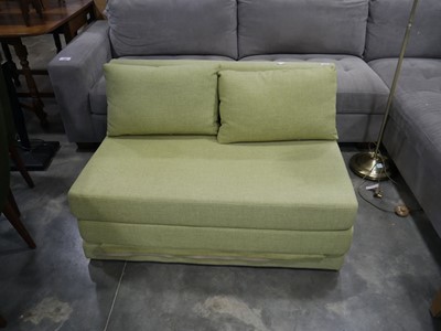Lot 1033 - Green upholstered sofa bed