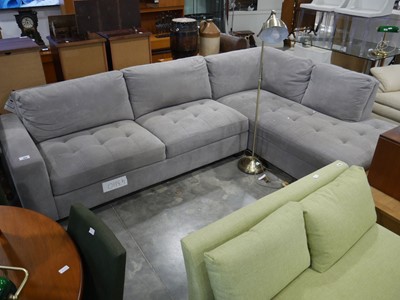 Lot 1034 - Light grey fabric upholstered corner sofa system