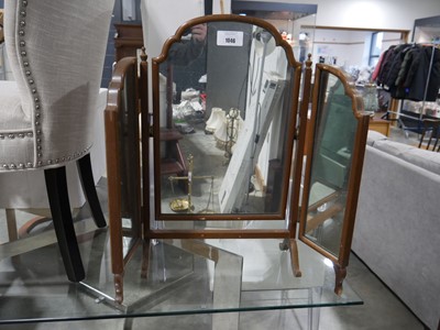 Lot 1046 - 3 panel wooden framed dressing mirror