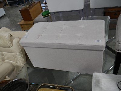 Lot 1054 - Lidded storage box in a natural upholstered...