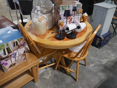 Lot 1066 - Composite wood circular tile top extending...