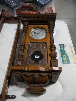 Lot 1070 - Mahogany cased wall clock with pendulum