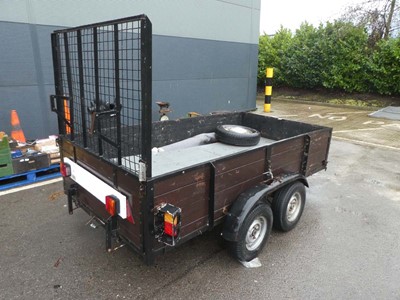 Lot 4220 - Tandem axle 4 wheel utility trailer plus 2...