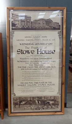 Lot 5036 - Large framed and glazed Stowe House auction...