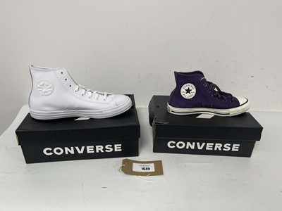 Lot 2x Boxed pairs of Converse trainers sizes UK6...