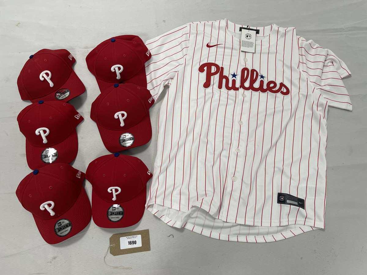 Lot Nike Phillies shirt size XL plus 6x caps