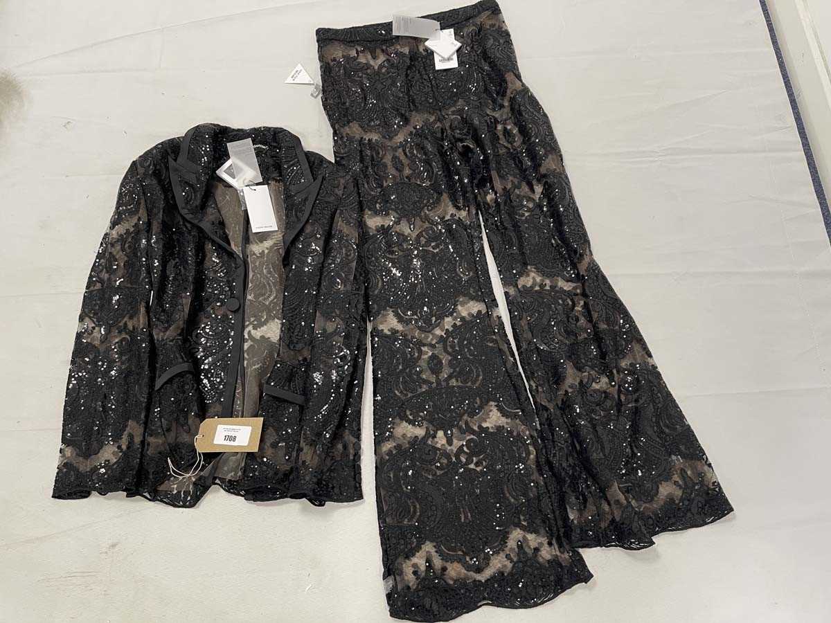 Lot Nadine Merabi black sequin blazer & trousers...