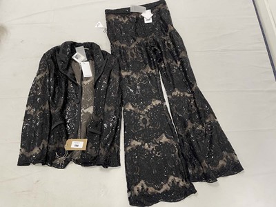 Lot Nadine Merabi black sequin blazer & trousers...