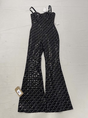 Lot Nadine Merabi black sequin jumpsuit size large