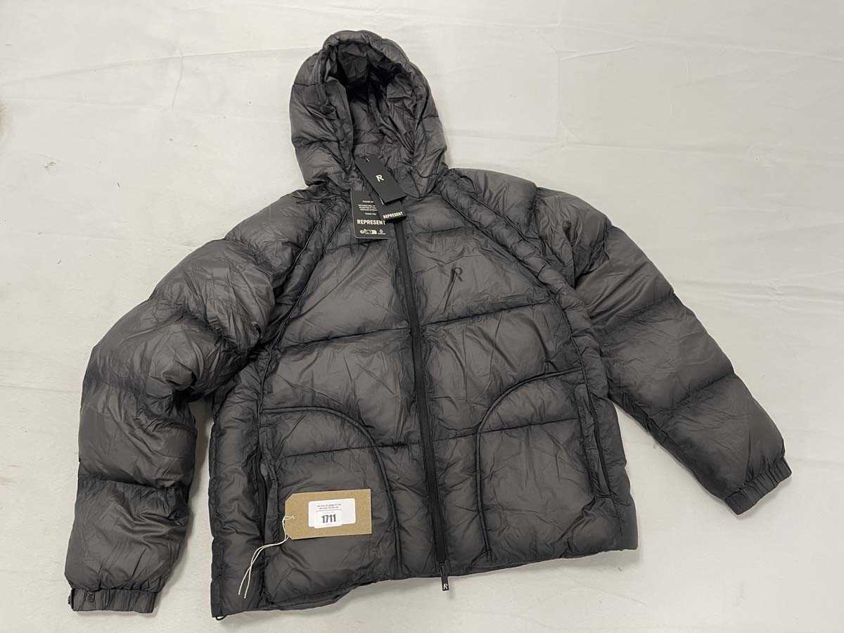 Lot Represent translucent hooded puffer coat in...