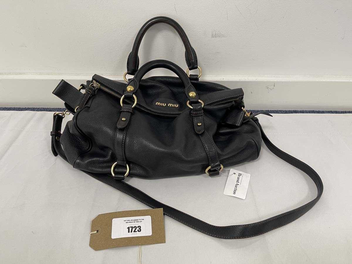 Lot Miu Miu vintage large handbag in black (signs...