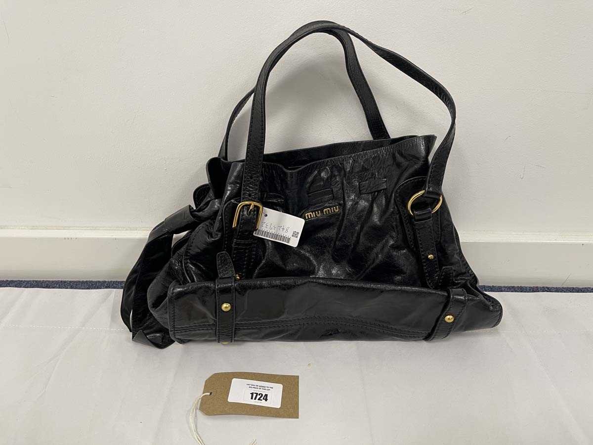 Lot Miu Miu vintage large handbag in black (signs...