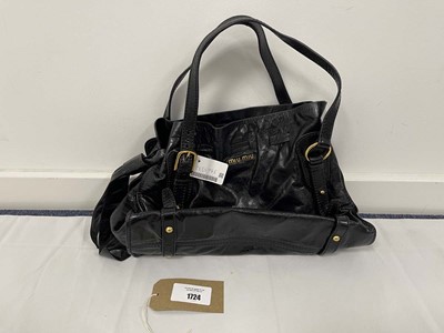 Lot Miu Miu vintage large handbag in black (signs...