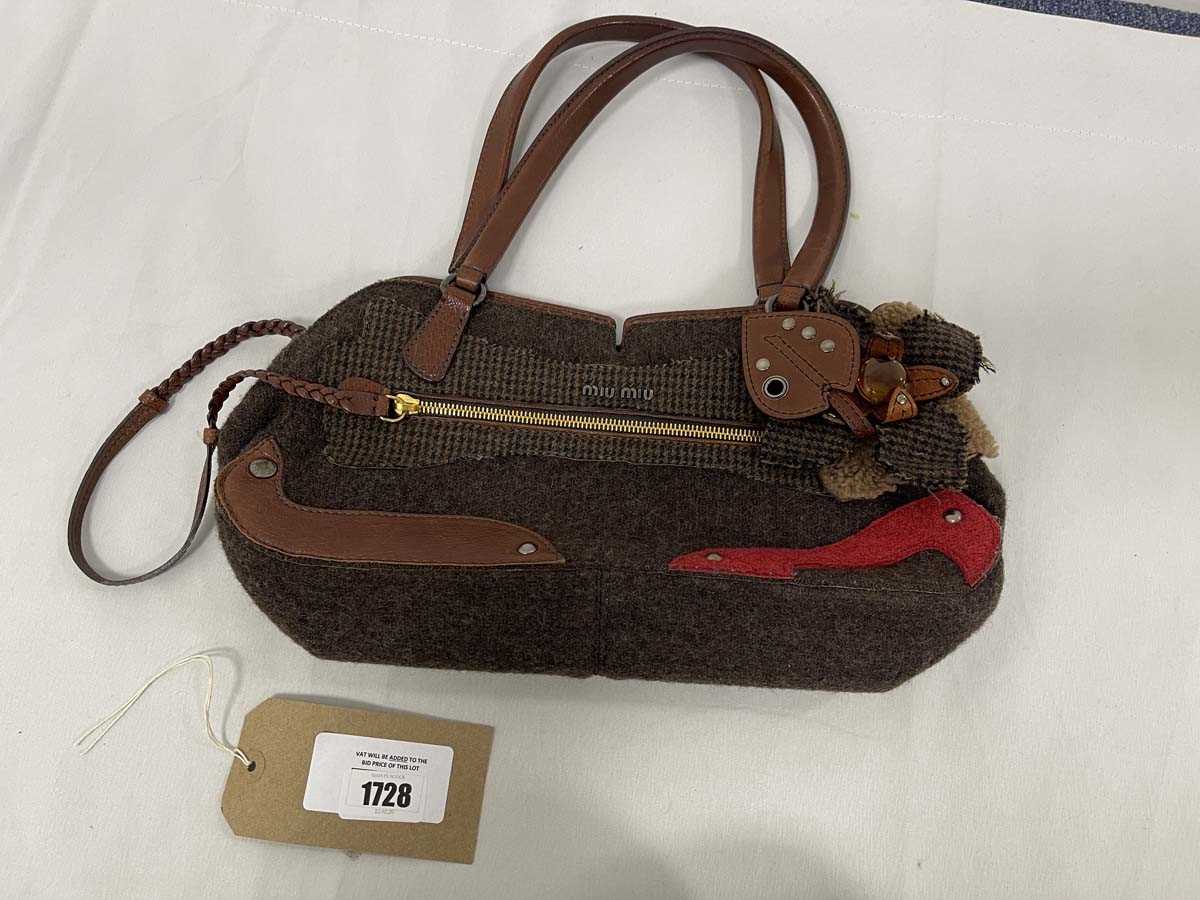 Lot Miu Miu vintage handbag in brown (signs of wear)