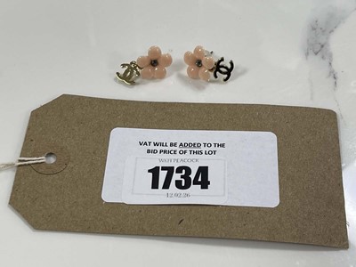 Lot Chanel Vintage CC flower stud earrings