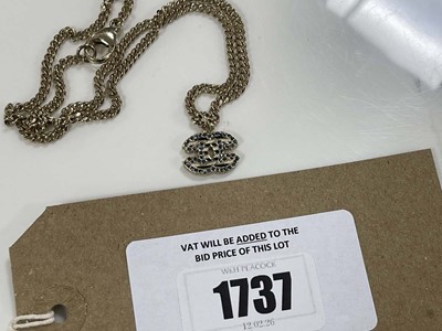 Lot Chanel Chanel vintage CC logo blue stone...