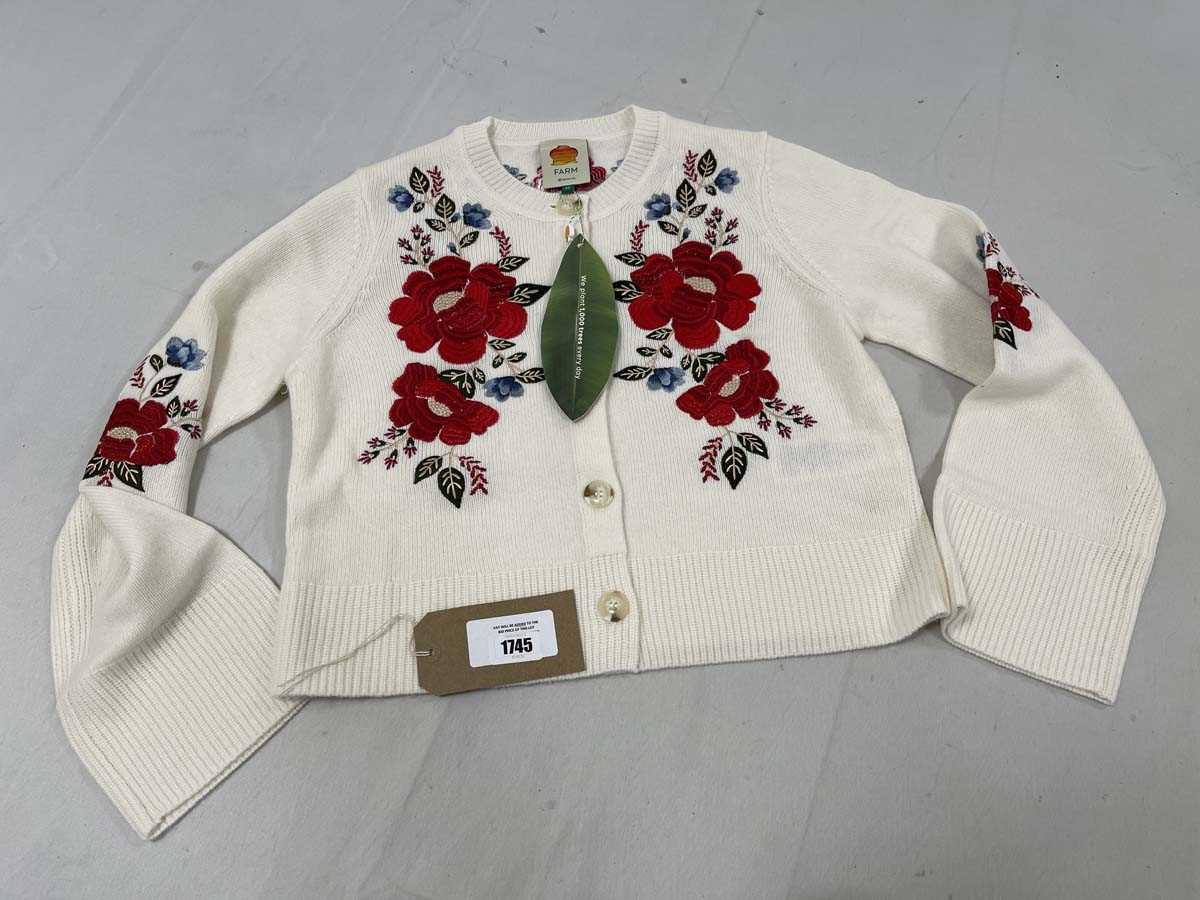 Lot Farm Rio cream flowers embroidered knit...