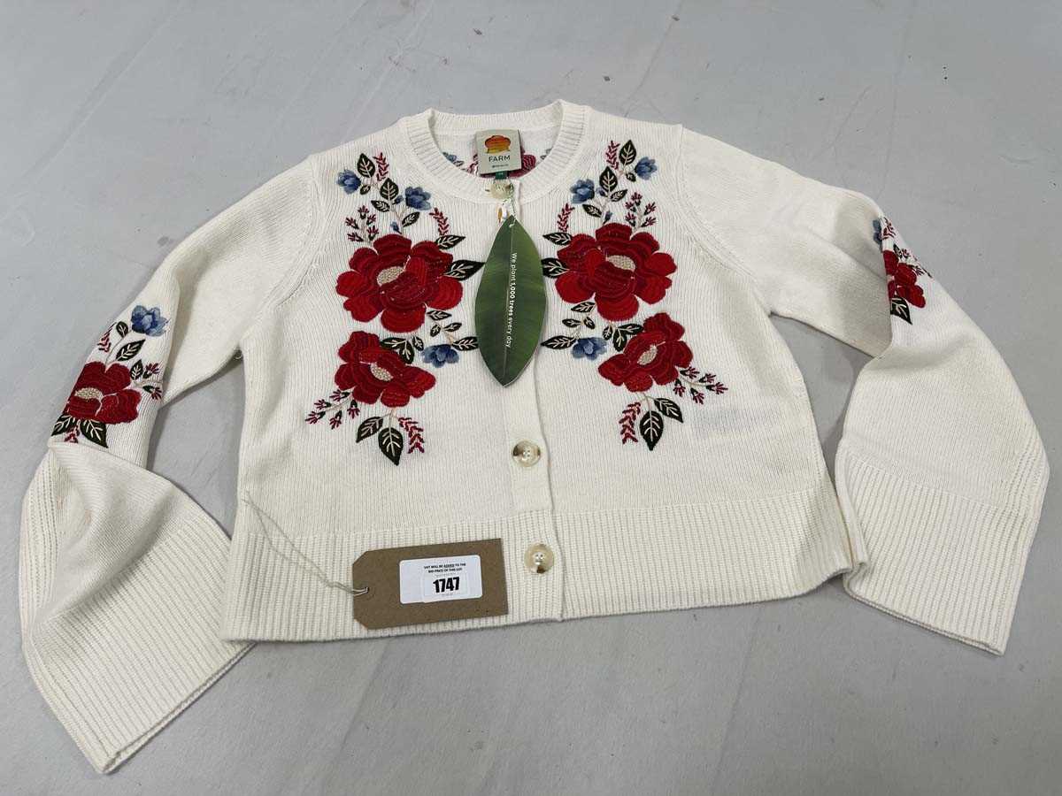 Lot Farm Rio cream flowers embroidered knit...