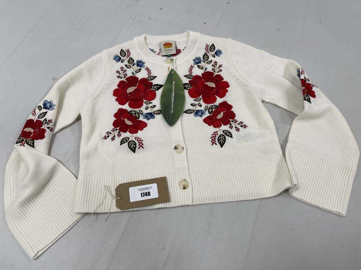 Lot Farm Rio cream flowers embroidered knit...