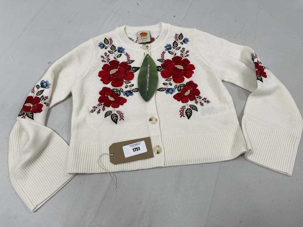 Lot Farm Rio cream flowers embroidered knit...