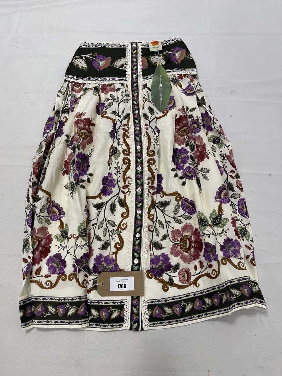 Lot Farm Rio roccoco flowers cream midi skirt size S