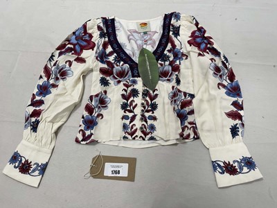 Lot Farm Rio malu winter white short sleeve blouse...