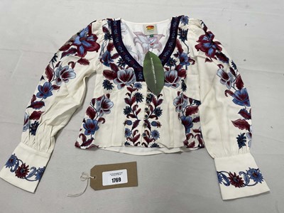 Lot Farm Rio malu winter white short sleeve blouse...